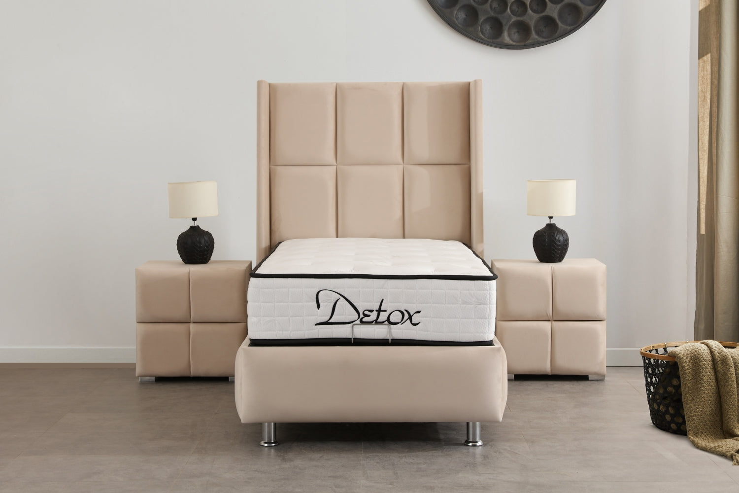 Lit Coffre Enfant RIO BEIGE - Velours
