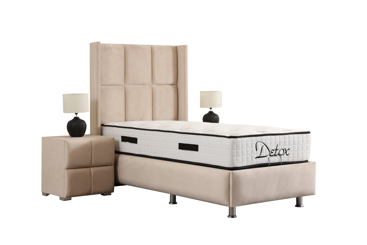 Lit Coffre Enfant RIO BEIGE - Velours