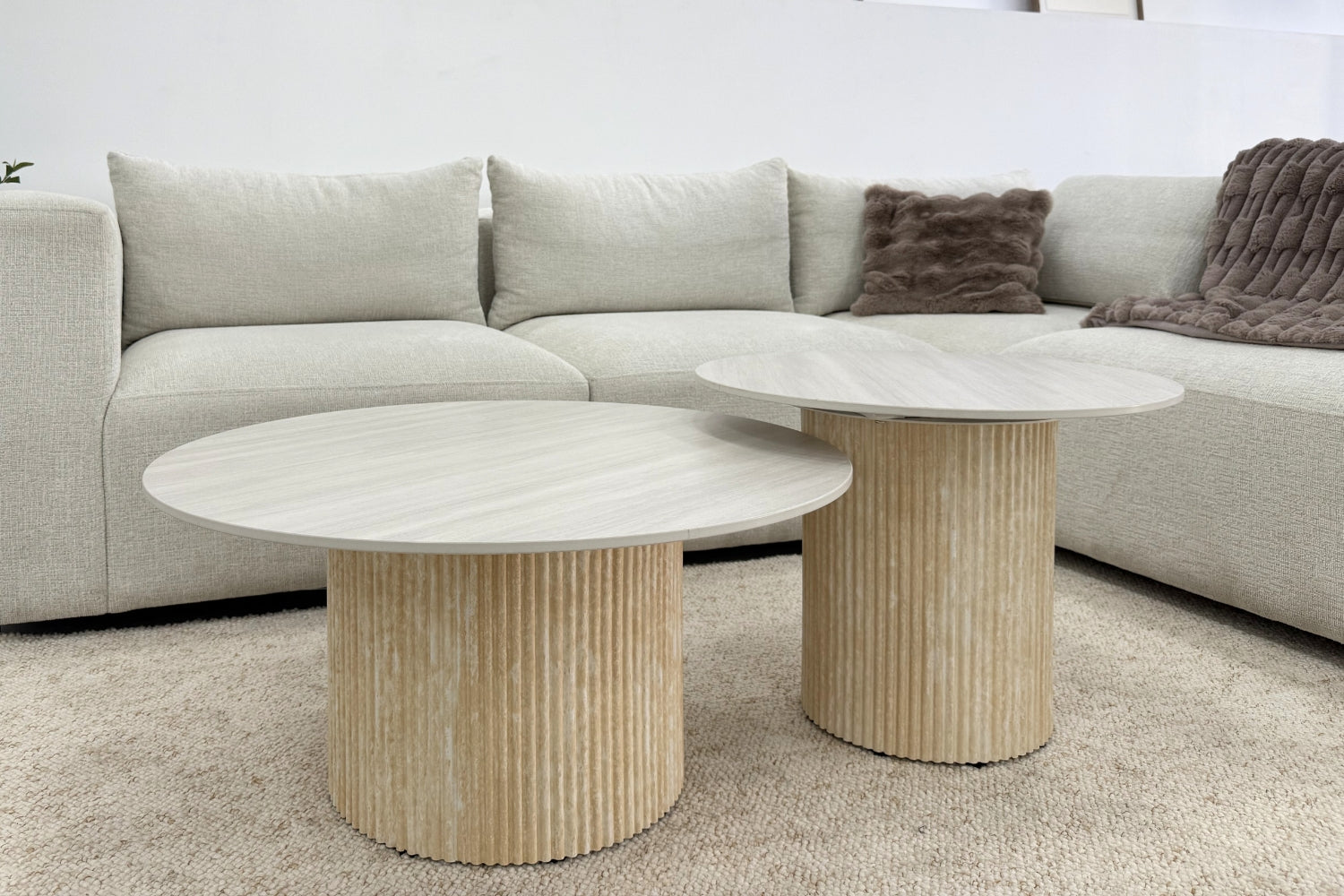 Table Basse Minali Effet Travertin