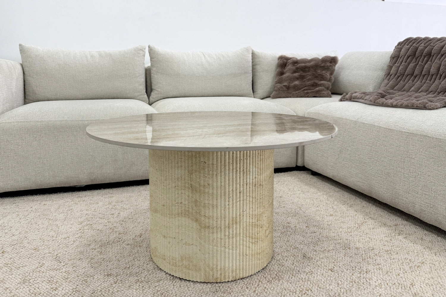 Table Basse Famous Travertin Brillant