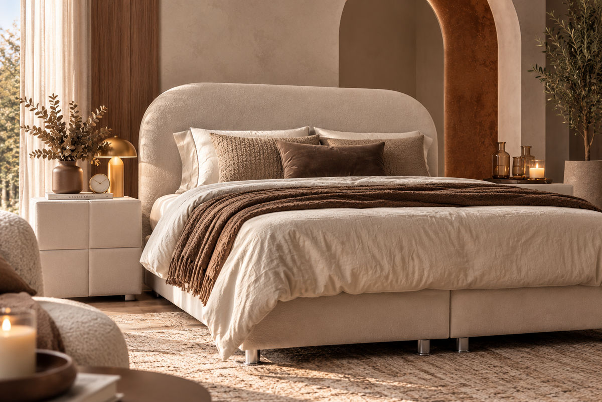 Lit Coffre EDA BLANC CASSE - Chenille